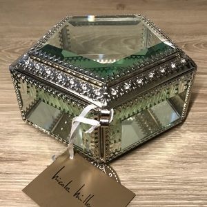 Nicole Miller Hexagon Glass Trinket / Jewelry Box